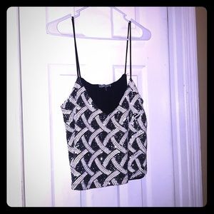 Black & White sequin crop top